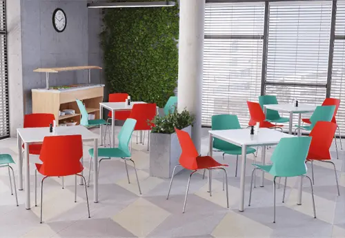 JST 180 Jídelní stůl 1800 x 800 mm, deska třešeň šumavská / podnož stříbrná RAL9006